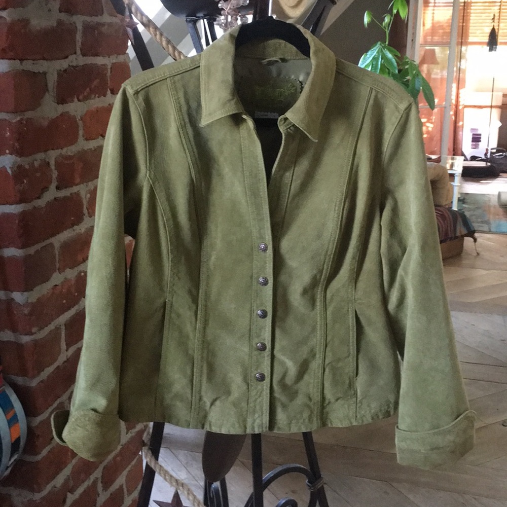 Leather Jacket. Green